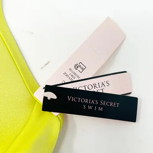 Victoria&#x27;s Secret Victoria&#x27;s‎ Secret Swimwear Bikini Top Push Up Halter Neon Yellow 36C NWT
