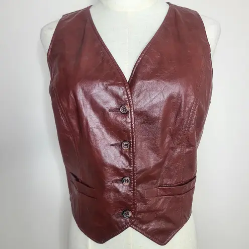 Vintage Women's Brown Leather Western Hippie Boho Vest Size undefined