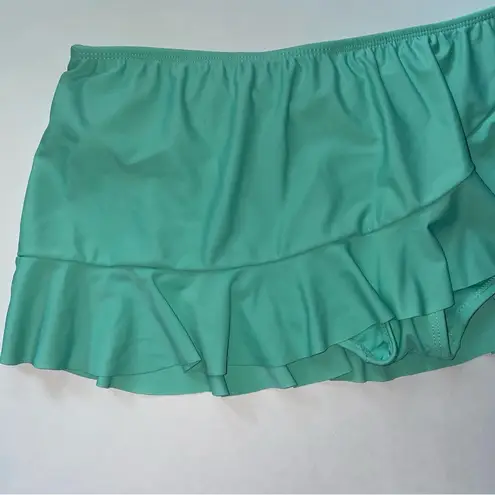 Catalina  Swim Skirt Turquoise Blue Ruffle Modest Bikini Bottom Size Medium