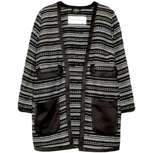 Malene Birger Erista Tweed channel pocket black white loose fit Jacket blazer L Size L