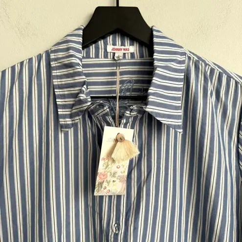 Johnny Was NEW Georgia Stripe Henley Shirt Dress