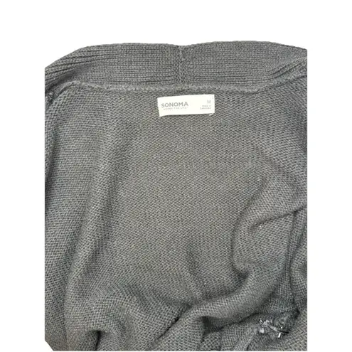 Sonoma Women's  Goods Cardigan Size Medium Black Every Day Pockets Open Front NWT