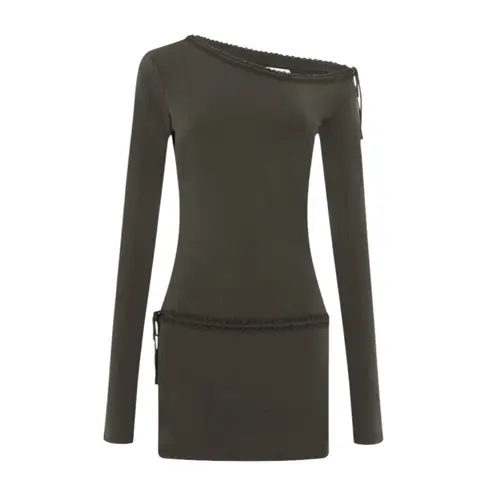 With Jean WITH JÉAN Marga Mini Dress, Chocolate, Small