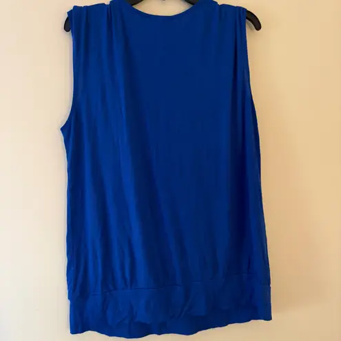 Ashley Stewart Blue Sleeveless Draped Surplice Top Women’s 18/20