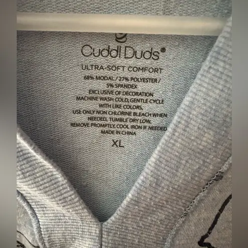 Cuddl Duds Ultra Soft Comfort Hooded Tunic Sweatshirt with Rib Trim