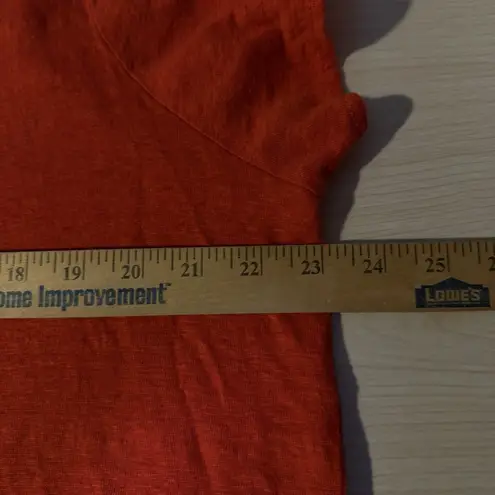 Tahari Womens 100% Linen Orange Blouse 2X Minimalist Quiet Luxury Fall Resort