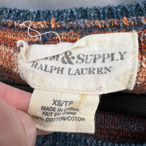 Denim & Supply Ralph Lauren Sweater Aztec Southwest Knit Boho Womens XS Blue