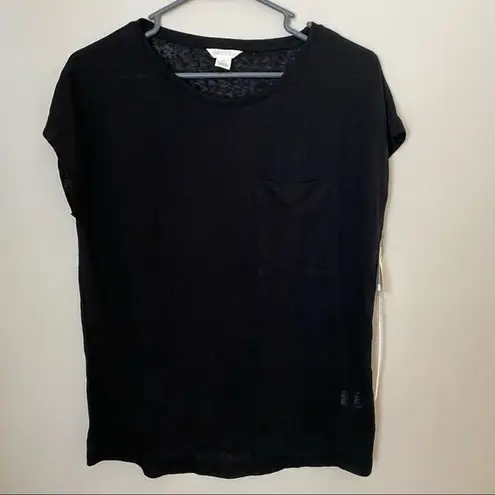 Caslon T-Shirt Black Pocket Short Sleeve Top Casual Neutral