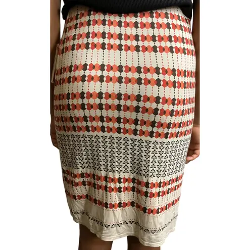 Studio M Print Mini Skirt Lined Stretch Geometric Vintage Style Retro Look Med Multiple