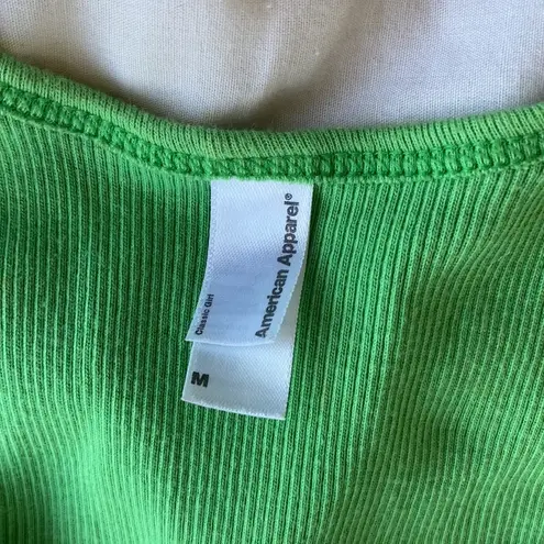 American Apparel Green ribbed bike tank top