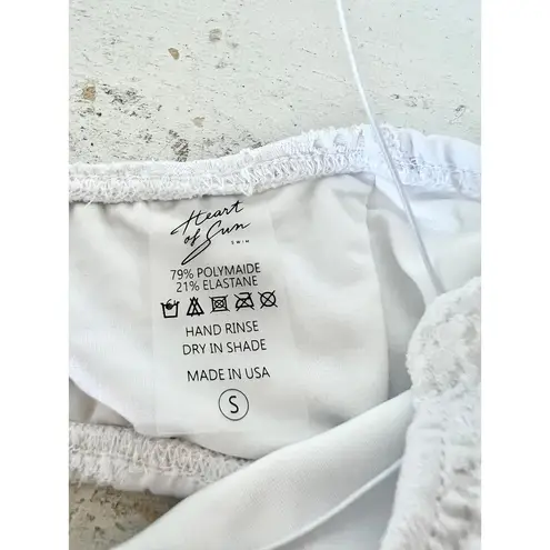 Heart of Sun Eyelet Bikini Top & Low Rise Bikini Bottom Swimset Set White S