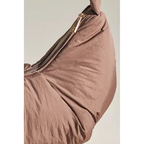 Anthropologie By  NWT Coco Chocolate Puffy Hobo Nylon Sling Bag In Zip Closure