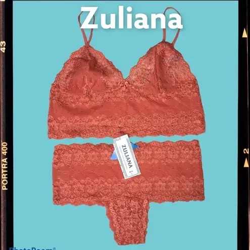 Zuliana Size Large Lace 2 Piece Cheeky Set. Made In Brazil. New With Tags.