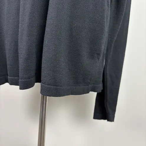 Wintersilks Sweater Womens XL Black Mock Neck Long Sleeve Silk Cotton Minimalist