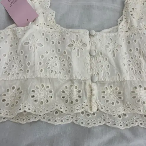 Miss Selfridge  white eyelet crop top