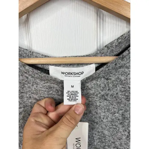 Workshop Republic Clothing WORKSHOP Republic Size M Heather Grey Pearl Soft Knit Top Athleisure Casual