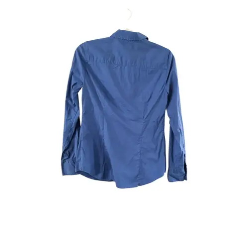 Women's J.Crew Blue Button Down Shirt with White Buttons Size S