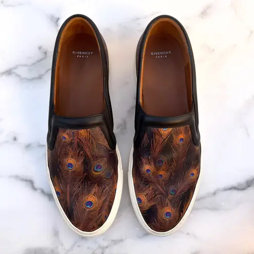 Givenchy women’s peacock print brown skate slip on sneakers size IT 39 US 9