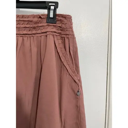 Maison Scotch Mini Skirt Small Pink Ruffled Romantic Swiftie Fairy Boho