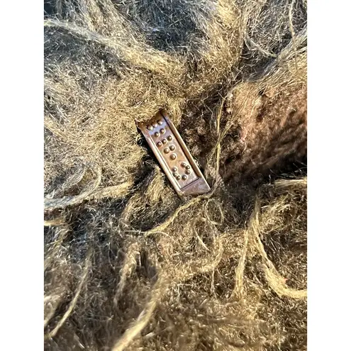 Mixit VTG Y2K Faux Fur Velvet Velour Penny Lane Coat XL Brown Shaggy Boho