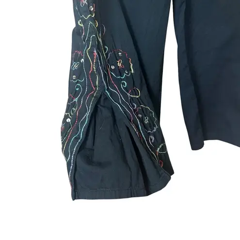 Original Anthony Black Sequin Pants Art to Wear Wide Leg Boxy Sequin Size Small