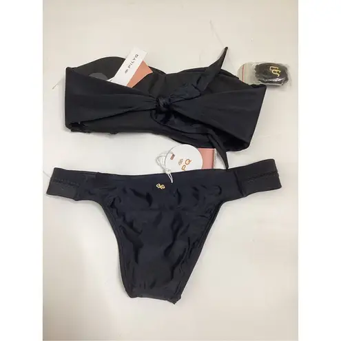 PilyQ New. black macrame teeny bikini. Medium. D-top/M-bottom. Retails $185.
