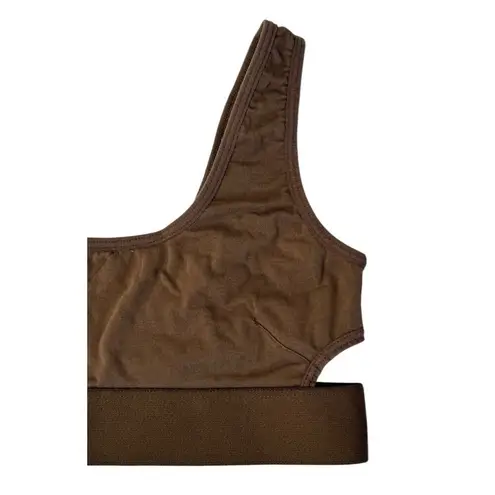 RICHER POORER Scoop Cutout Bralette Java Brown Sports Bra Crop Top Size S