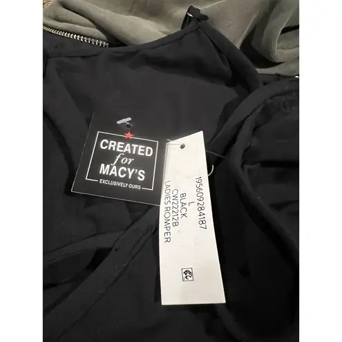 California Waves Junior's Cover Up Romper Swimsuit Black Size Large