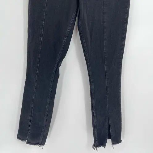 Abercrombie & Fitch  The Skinny High Rise Split hem Black Curve Love Jeans Sz 28