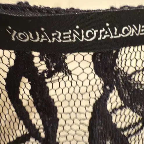 YOU ARE NOT ALONE Black Lace Fringe Maxi Kimono Vest Duster Boho Size undefined