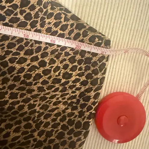 Leopard Print Satin Slip Dress L Silky Nightie Cami Lingerie Sleepwear Large Brown