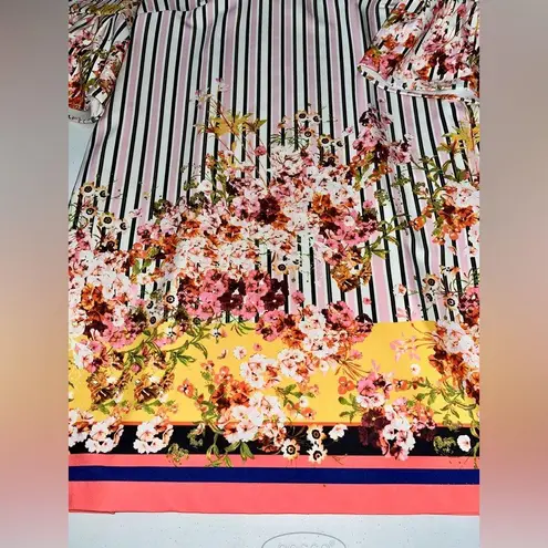 ECI HOST PICK - NWOT Floral Stripe Dress with Bell Sleeves