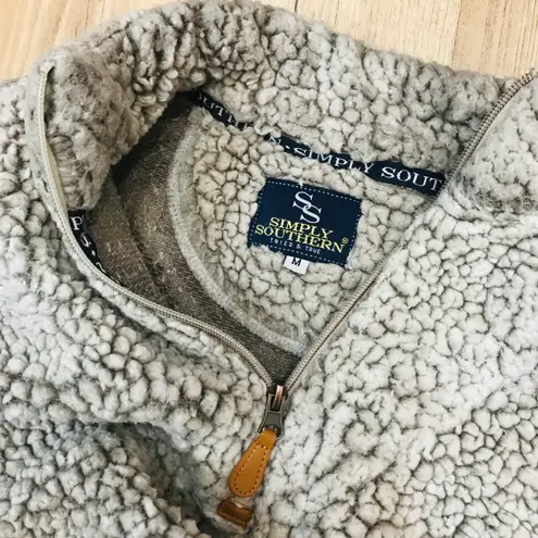 Simply Southern Gray Sherpa Pullover Jacket sz Medium 32 52 Off Retail From Marissa
