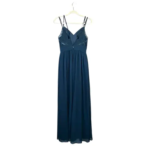 Azazie Maren Allure Bridesmaid Dress Formal Pine Green Blue Size 2 Wedding