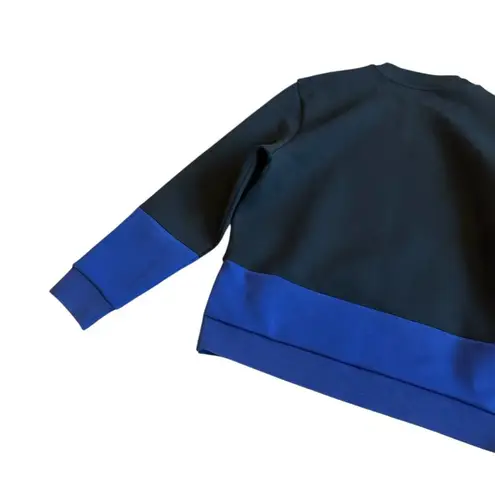 COS Relaxed Fit Pullover Sweater Sweat Shirt Color Block Blue Black Size Small - Image 9