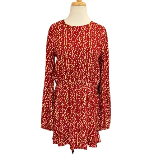 XIX Palms Nairobi Terrace Rust Gold Mini Dress Size Large Red