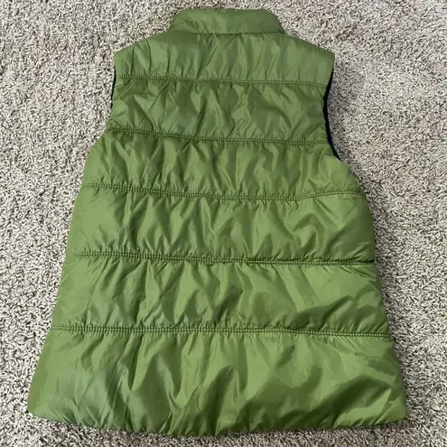 American Eagle  Snap Button Insulated Puffer Vest Women's M Green Pockets Winter