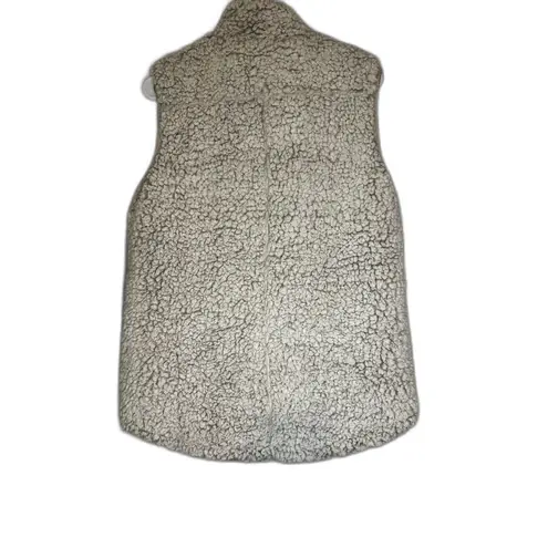 Thread & Supply White Sherpa Zip Vest Women’s Size Large Cozy Outerwear
