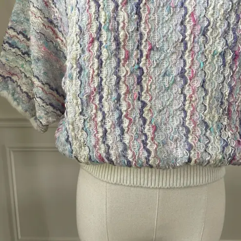 Vintage 70s Bonnie and Bill New York Sweater Short Sleeve Cropped S Blue