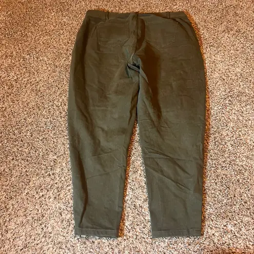 J.Jill  Denim Boyfriend Straight Leg Ankle Pants Olive Green Women's Size 16P