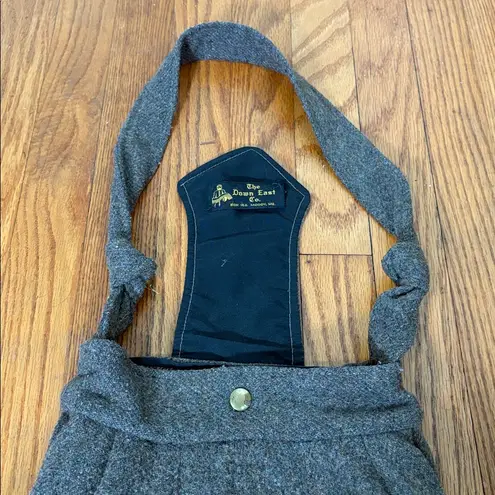 Vintage The Down East Co. Wool Fabric Shoulder Bag Retro Gray