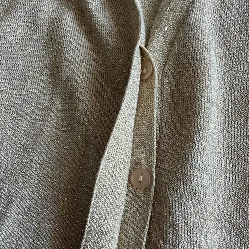 Alfani Shirt Womens Large Silk Blend Metallic Hidden Button Up