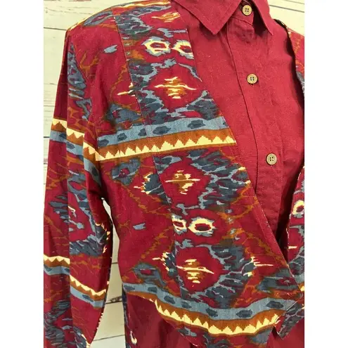 NWT Ozark Mountain Shirt Western Cowgirl Southwestern Vintage Medium Rodeo Women Red