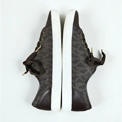 Michael Kors  MK City Signature Monogram Sneaker Women 9M Brown Lifestyle Travel