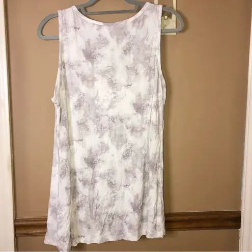 LOGO By Lori Goldstein Logo Layers by Lori Goldstein Sleeveless Tie Dye Tank Top White Grey Size large - Image 2