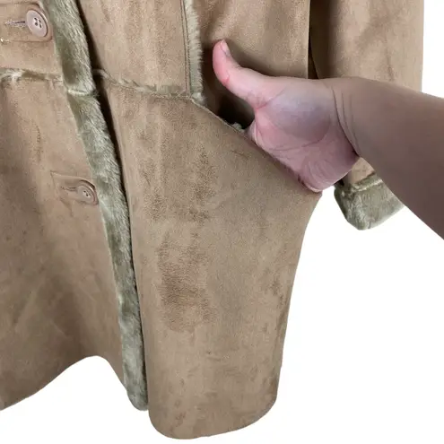 Komitor Vintage Women’s Medium Tan Faux Fur Fully Lined Jacket Y2K