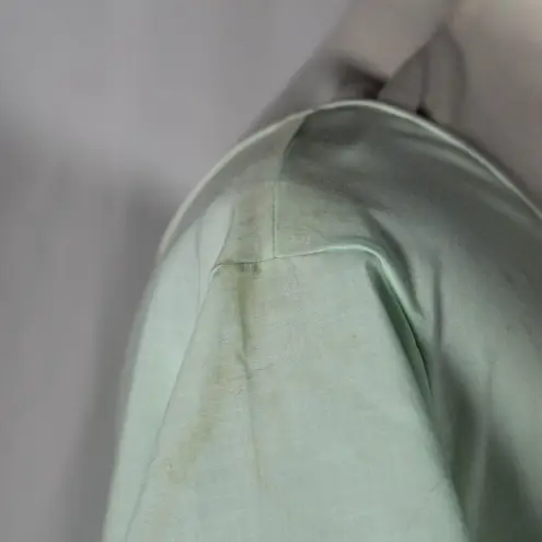 Vintage 1960s–70s Sears Pastel Green House Dress Floral Embroidery & Bow Detail Size XL