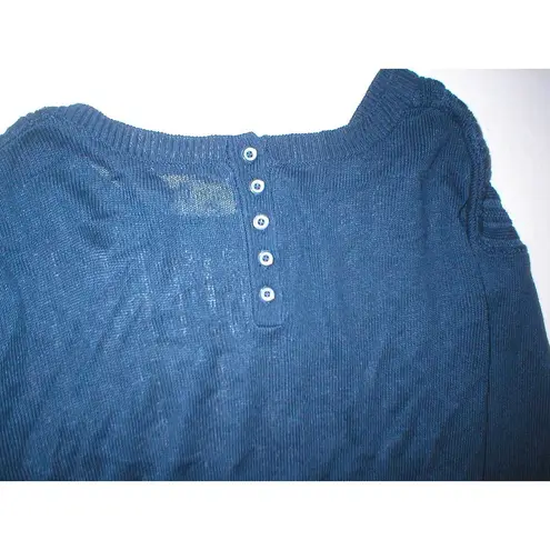 Womens New Womens Open Knit Sweater Dunnes 14 Navy Blue Linen Viscose St Bernard
