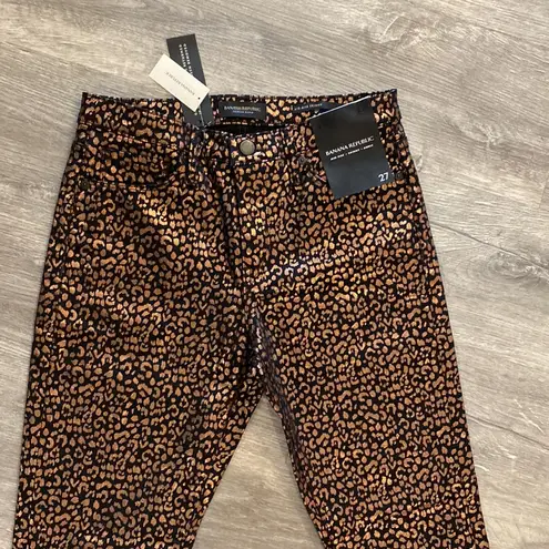 Banana Republic NWT  Mid-Rise Skinny Stretch Leopard Ankle Pant / Jean