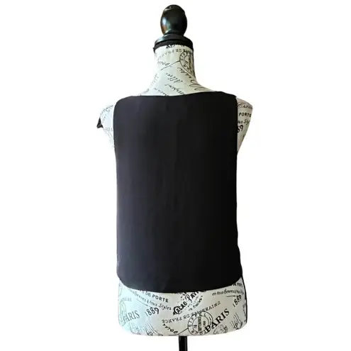 AQUA Black V-Neck Cropped Chiffon Top Women’s XS Goth Grunge Punk Moto Biker